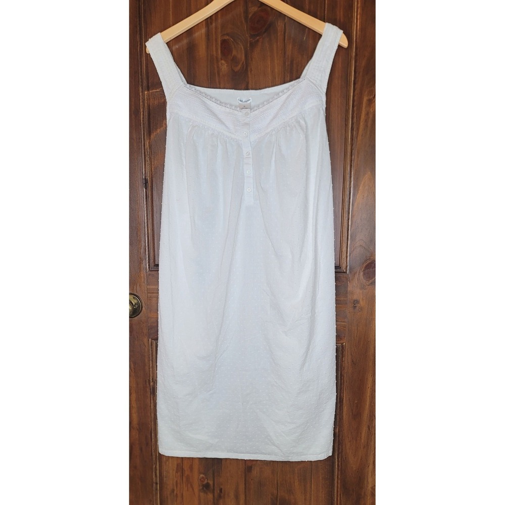 Croft & Barrow 3X White Cotton Nightgown Embroidered Sleep Dress